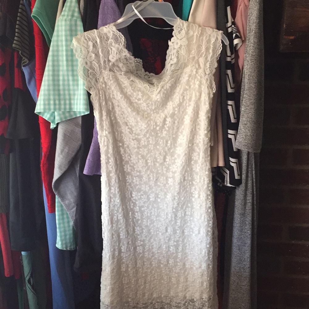 Stunning Off shoulder white lace dress